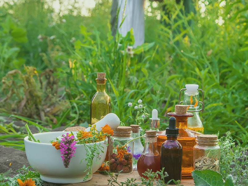 natural medicine sitting on a cutting board